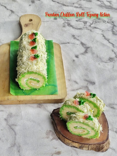 Foto resep 609. Pandan Chiffon Roll Tepung Ketan