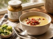 Una foto de sopa crema