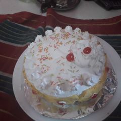 A picture of Eggless pineapple cake.