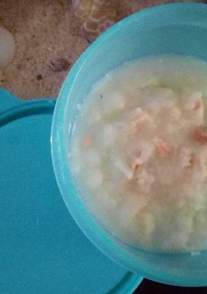 Foto resep Nasi tim saring ikan salmon-MPASI 6m