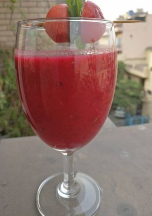 A picture of Watermelon, beets gazpacho.