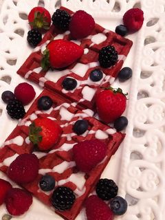 Φωτογραφία της συνταγής Red velvet waffles