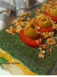 Una foto de Pastel de 3 verduras -espinacas, calabaza y patatas-