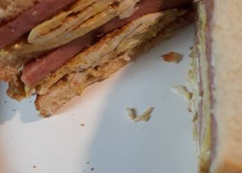 Latest Recipe Folded Browned Folded Eggs with Spam Sandwich Delicious Perfect