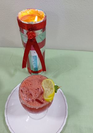 A picture of Refreshing cool watermelon juice in this summer season.