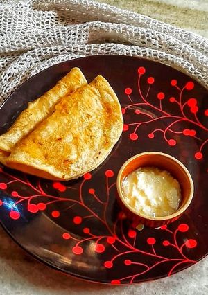 A picture of Ghugni stuffed Paratha.