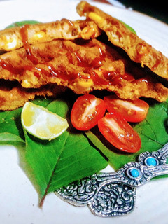 A picture of Savoury Corn Waffles.
