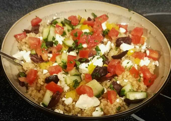 Recipe of Perfect Greek style quinoa bowl