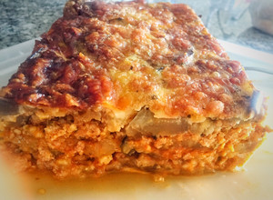 Una foto de El mejor Pasticho de Berenjena 🍆 (Lasaña). Con carne molida de Pavo (Turkey)