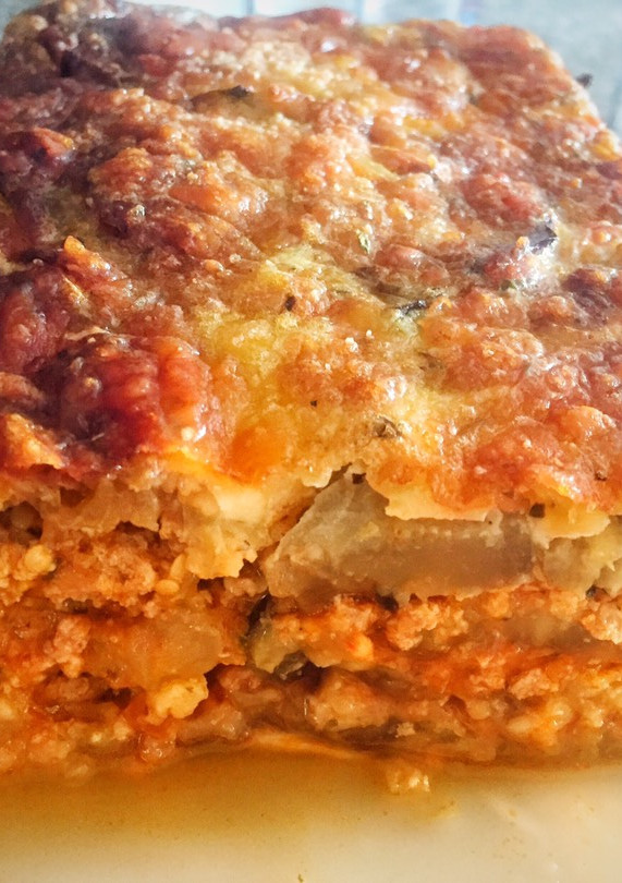 Una foto de El mejor Pasticho de Berenjena 🍆 (Lasaña). Con carne molida de Pavo (Turkey)