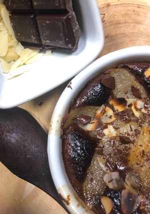 Une photo de Gratin Chocolat poire