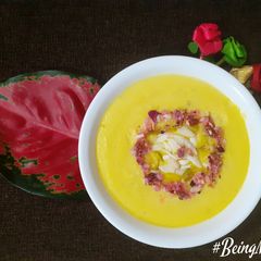 A picture of Kashmiri Saffron Phirni With Almond Rose Chikki.