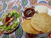 A picture of punjabi chole bhature