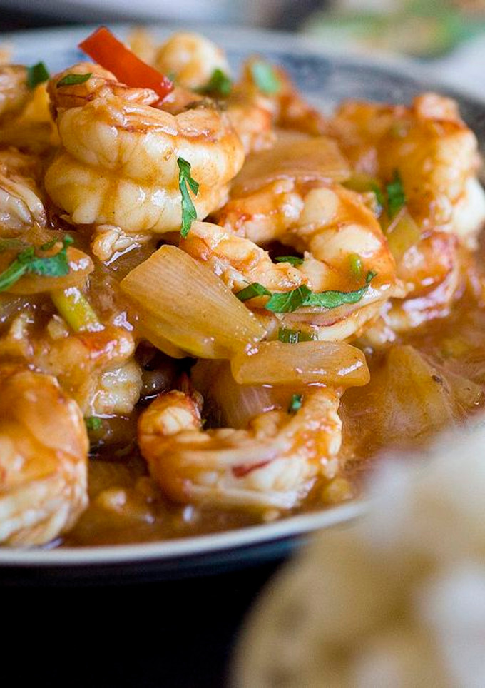 Una foto de Gambones en salsa de tamarindo. Receta vietnamita