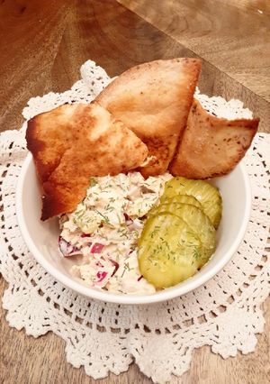 A picture of Dill Pickle Chicken Salad.