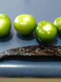 Salsa verde con chiles pasilla secos. ॐ