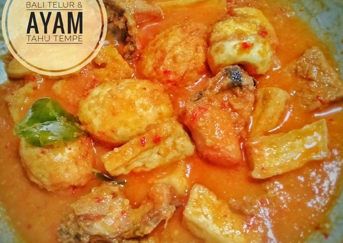 Resep Bali Telur Ayam Tahu tempe, Enak