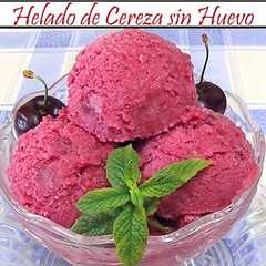 Una foto de Helado de Cereza sin Huevo