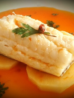 Una foto de Lomos confitados de bacalao a la Gallega