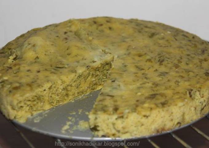 Kothimbir Vadi (Savory coriander cake)