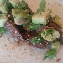 A picture of Asian Shredded Beef Tacos.