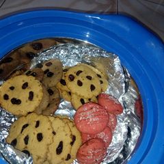 A picture of Three form of Cookies cocopowder, red cookies and brown sugar co.