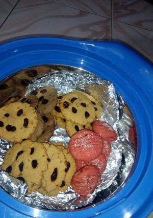 A picture of Three form of Cookies cocopowder, red cookies and brown sugar co.