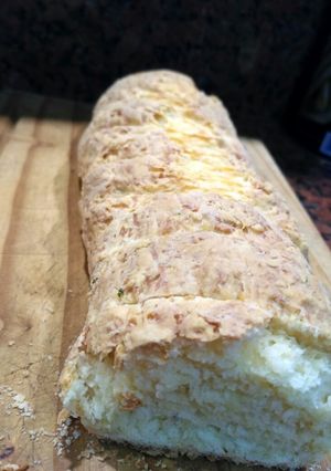 Una foto de Pan de queso sin leudado, ni grasa, muy fácil!