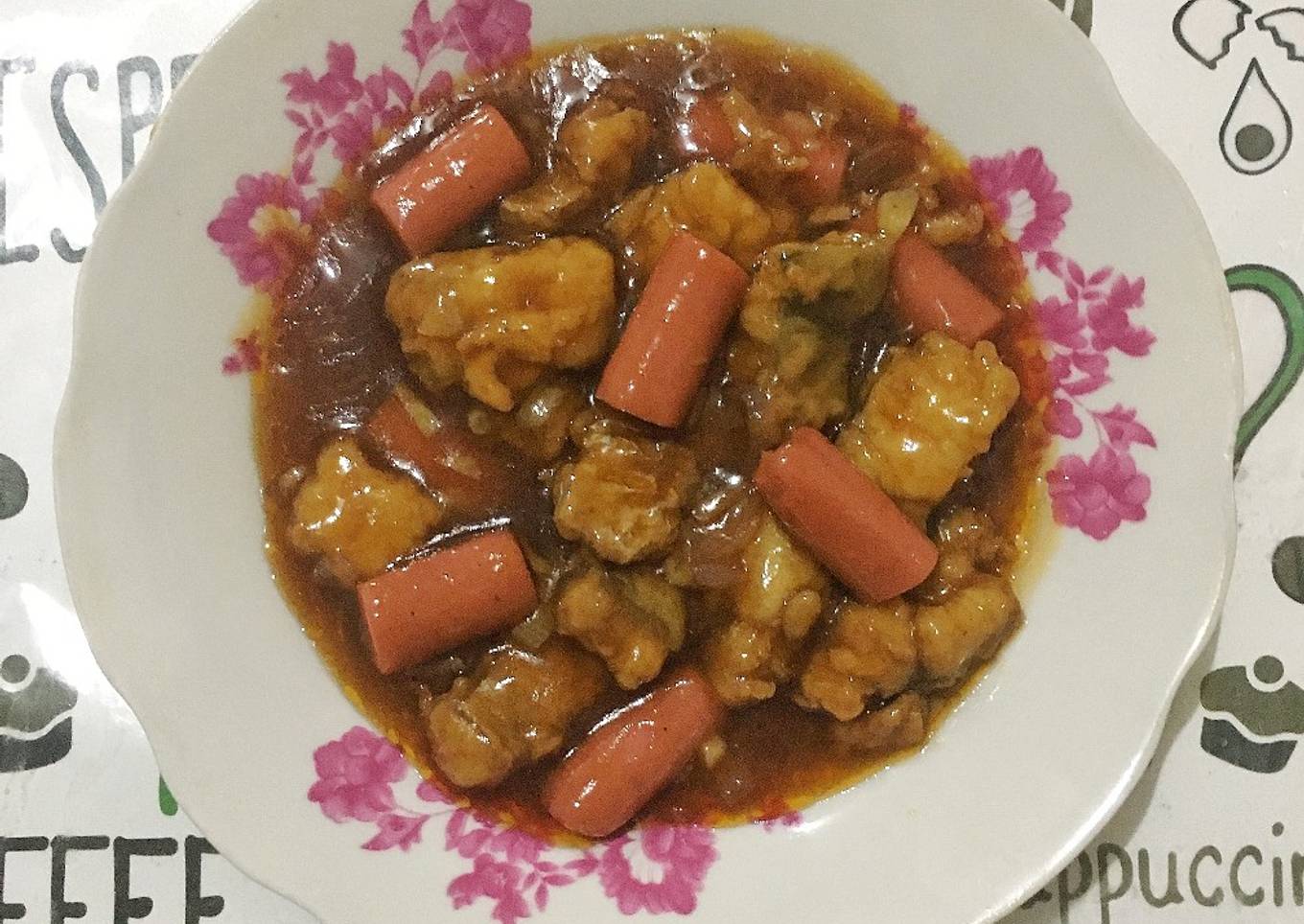 Ikan Patin Krispy dan Sosis Masak Asam Manis