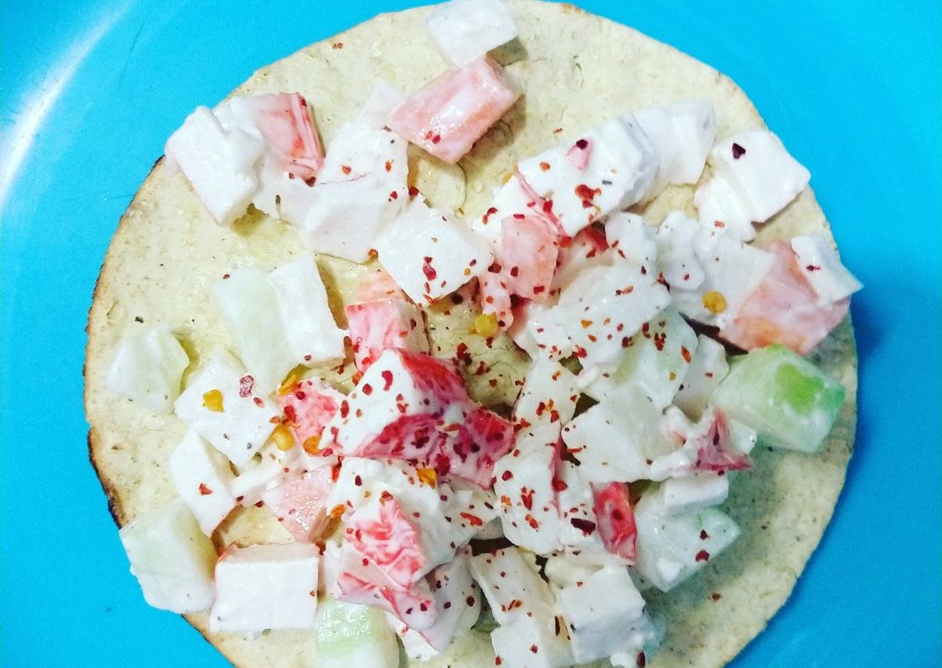 Ensalada de Surimi con pepino, jícama y zanahoria