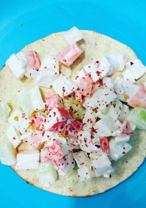 Una foto de Ensalada de Surimi con pepino, jícama y zanahoria
