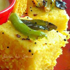 A picture of #Breakfast Khaman Dhokla.