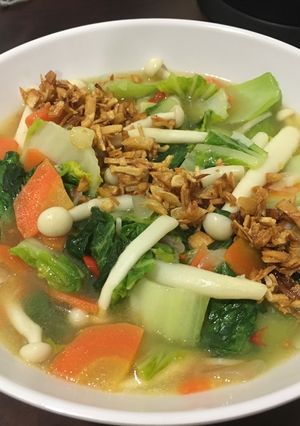 Foto resep Capcay sawi & jamur tanpa saus tiram