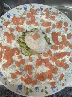 Una foto de 478. Lasaña fría de frutos del mar (principal pescado)