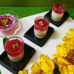 A picture of Rose Pudding Without Gelatin / Agar Agar.