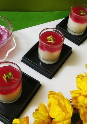 A picture of Rose Pudding Without Gelatin / Agar Agar.
