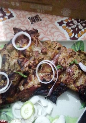 A picture of Mutton raan roast.