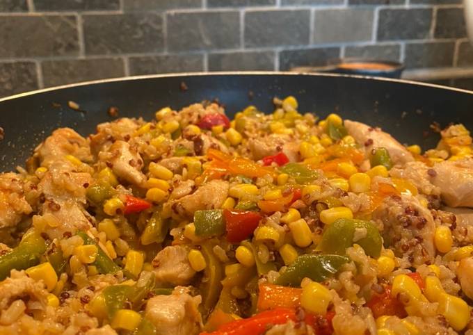 Steps to Make Mario Batali Southwest Chicken and Rice Quinoa