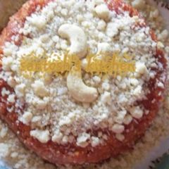 A picture of No bake cake twist in gajar ka halwa.