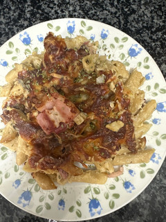 Una foto de 559. Pennes integrales con bacon y bechamel (principal pasta)
