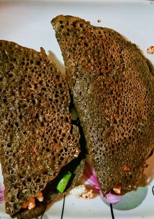 A picture of Kuutu ke aate(buck wheat) ka chilla.