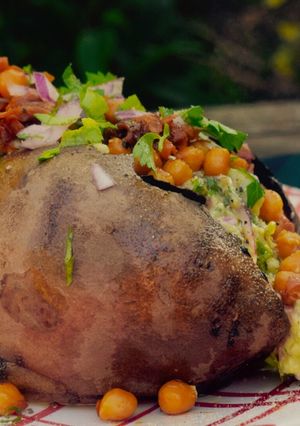 A picture of Vegan Stuffed Sweet Potatoes.