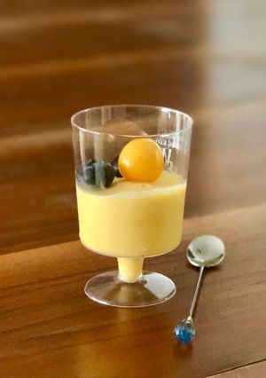 A picture of Frozen mango yoghurt 🥭🍦.