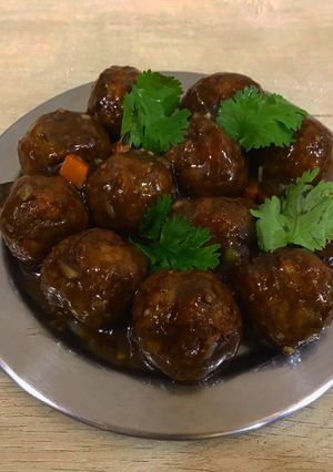 A picture of Dry manchurian.