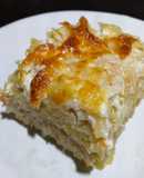 Картофельная запеканка с грибами и капустой