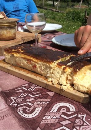 Une photo de Flan d'asperges et crevettes à l'aneth