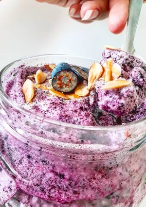 Une photo de Mousse de myrtille