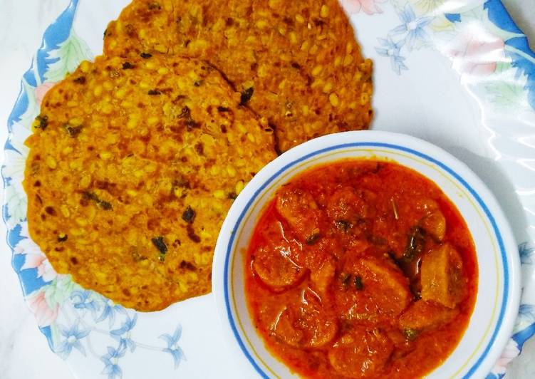 Easiest Way to Make Any-night-of-the-week Ghatta Subji with Pitthi paratha