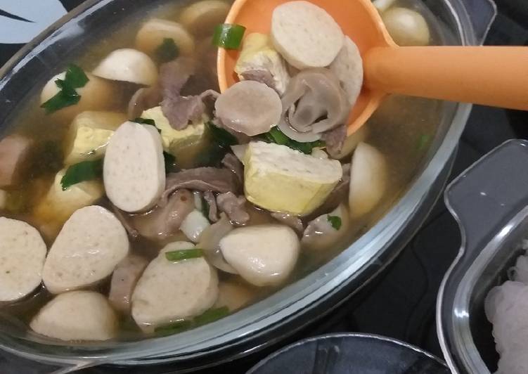 Langkah Mudah untuk Menyiapkan Sup daging kuah jamur, Enak