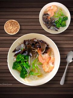 Foto resep Bihun Kuah Udang Brokoli